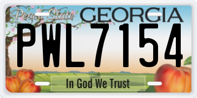 GA license plate PWL7154