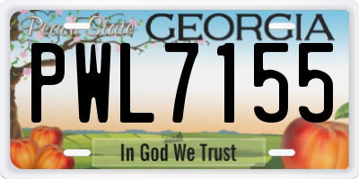 GA license plate PWL7155