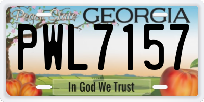 GA license plate PWL7157
