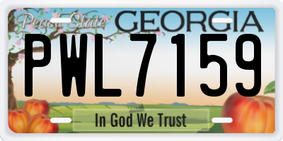 GA license plate PWL7159