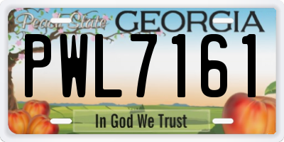 GA license plate PWL7161