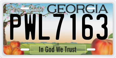 GA license plate PWL7163