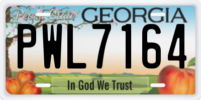 GA license plate PWL7164