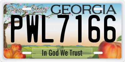 GA license plate PWL7166