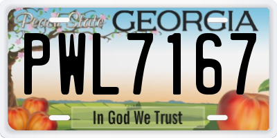 GA license plate PWL7167