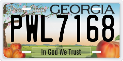 GA license plate PWL7168