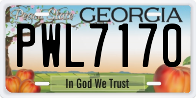 GA license plate PWL7170