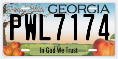 GA license plate PWL7174