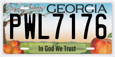 GA license plate PWL7176