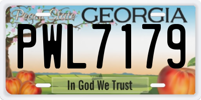 GA license plate PWL7179
