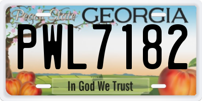 GA license plate PWL7182