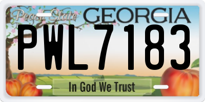 GA license plate PWL7183