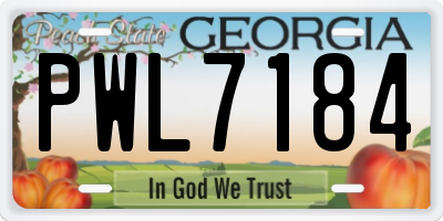 GA license plate PWL7184