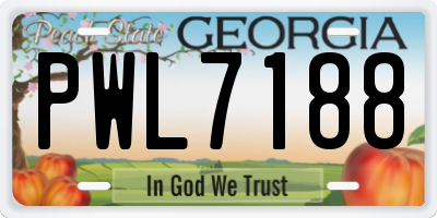 GA license plate PWL7188