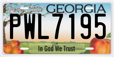 GA license plate PWL7195