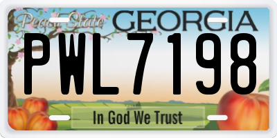 GA license plate PWL7198
