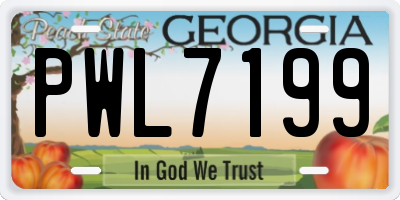 GA license plate PWL7199