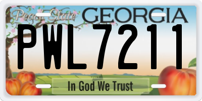 GA license plate PWL7211