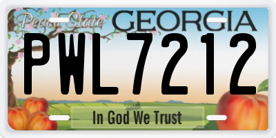 GA license plate PWL7212
