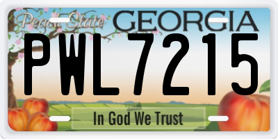GA license plate PWL7215