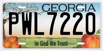 GA license plate PWL7220