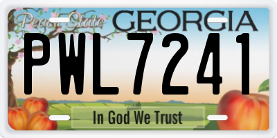 GA license plate PWL7241