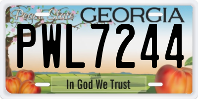 GA license plate PWL7244