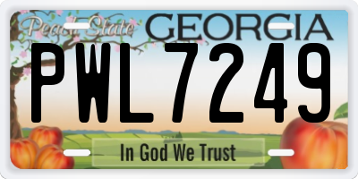 GA license plate PWL7249
