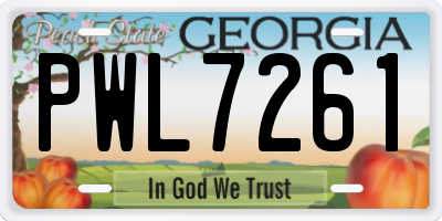 GA license plate PWL7261
