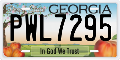 GA license plate PWL7295