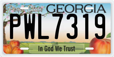 GA license plate PWL7319