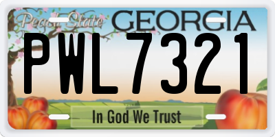 GA license plate PWL7321