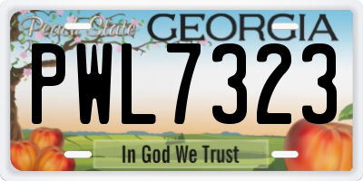 GA license plate PWL7323