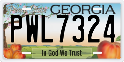 GA license plate PWL7324