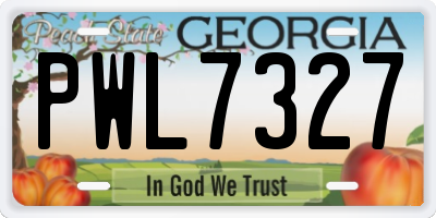 GA license plate PWL7327