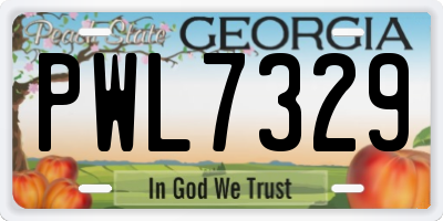 GA license plate PWL7329