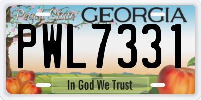 GA license plate PWL7331