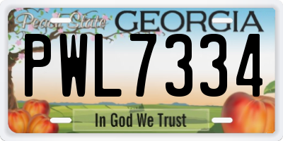GA license plate PWL7334