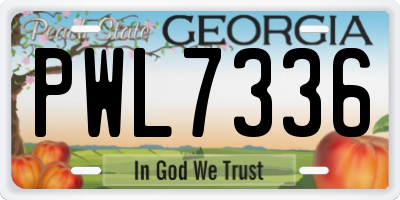 GA license plate PWL7336