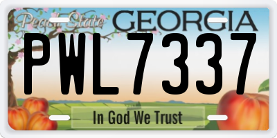 GA license plate PWL7337