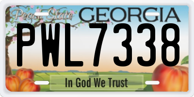 GA license plate PWL7338
