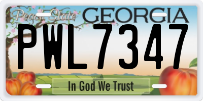 GA license plate PWL7347