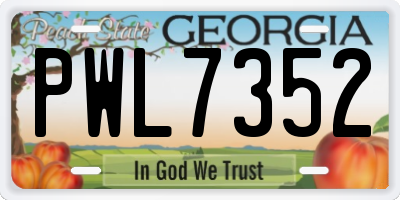 GA license plate PWL7352