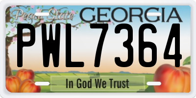 GA license plate PWL7364
