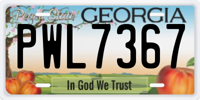 GA license plate PWL7367
