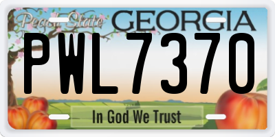 GA license plate PWL7370