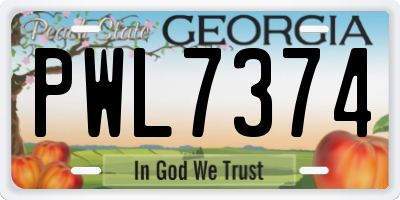 GA license plate PWL7374