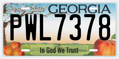GA license plate PWL7378