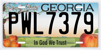 GA license plate PWL7379