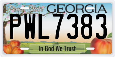 GA license plate PWL7383
